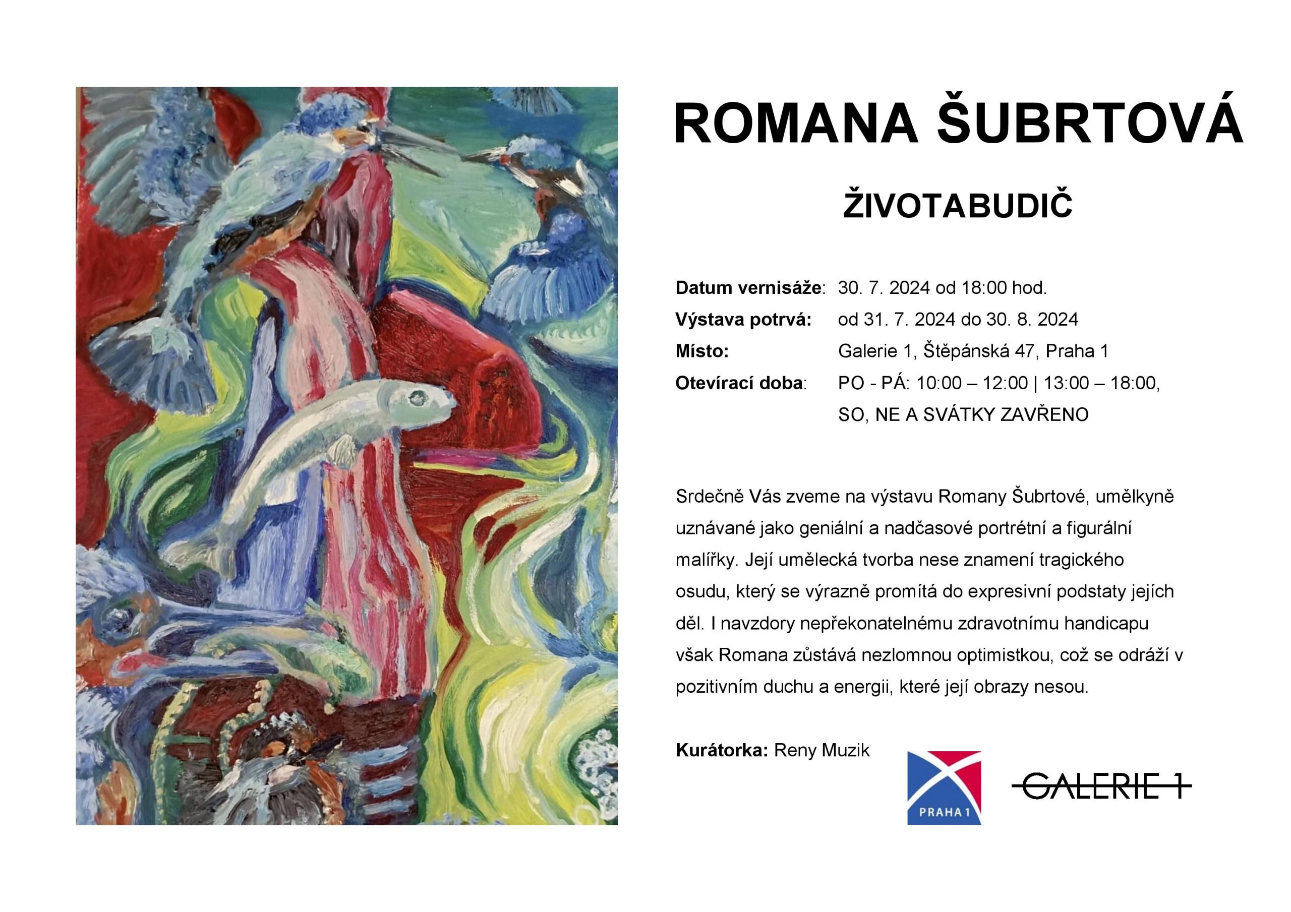 Výstava Životabudič Romany Šubrtové
