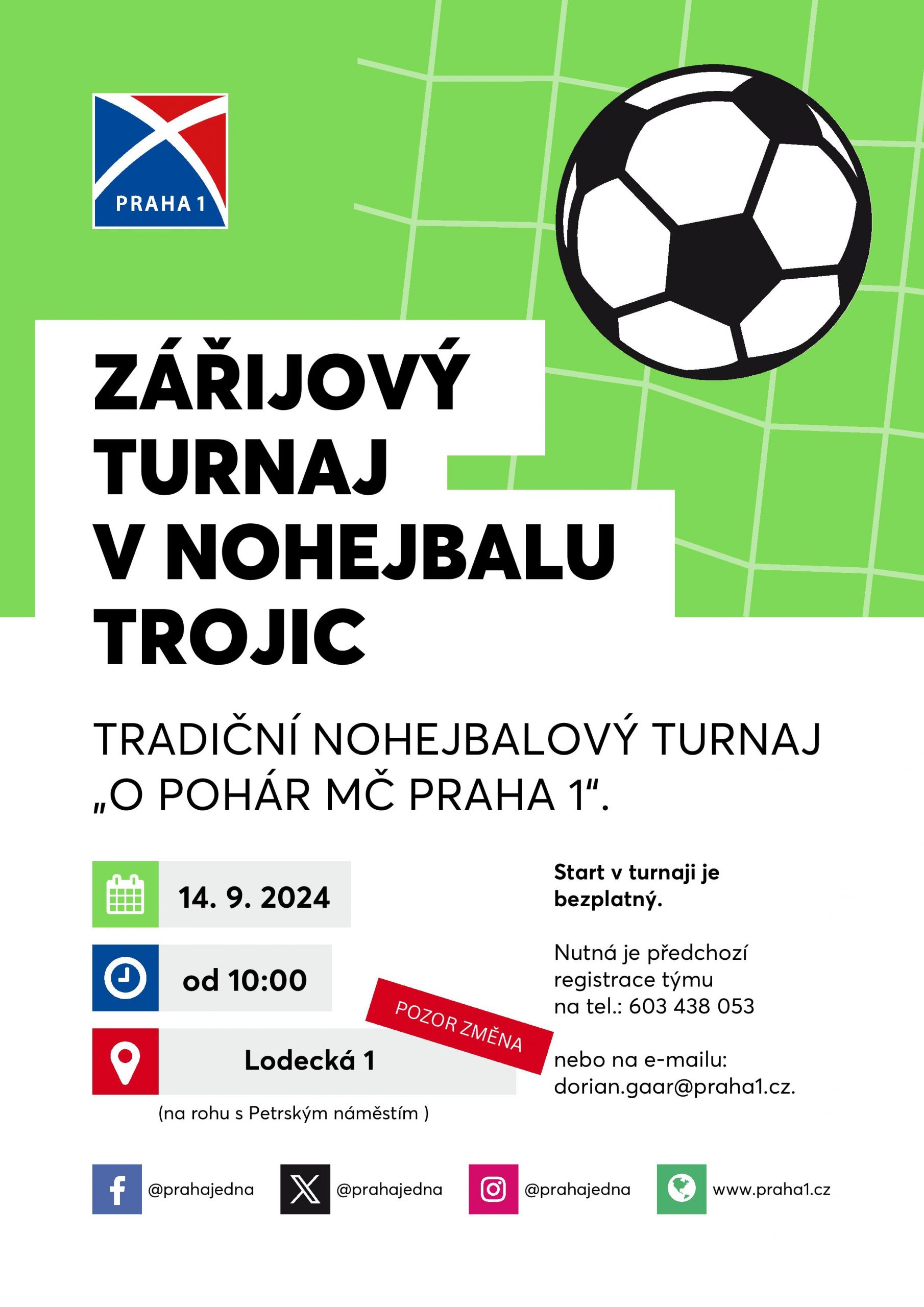 Zářijový turnaj v nohejbalu trojic