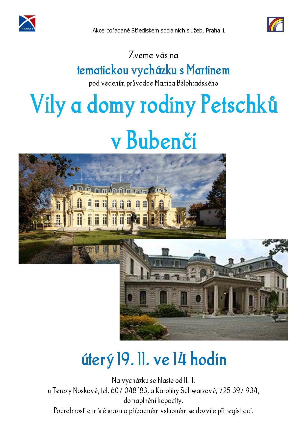 Tematická vycházka s Martinem: Vily a domy rodiny Petschků v Bubenči