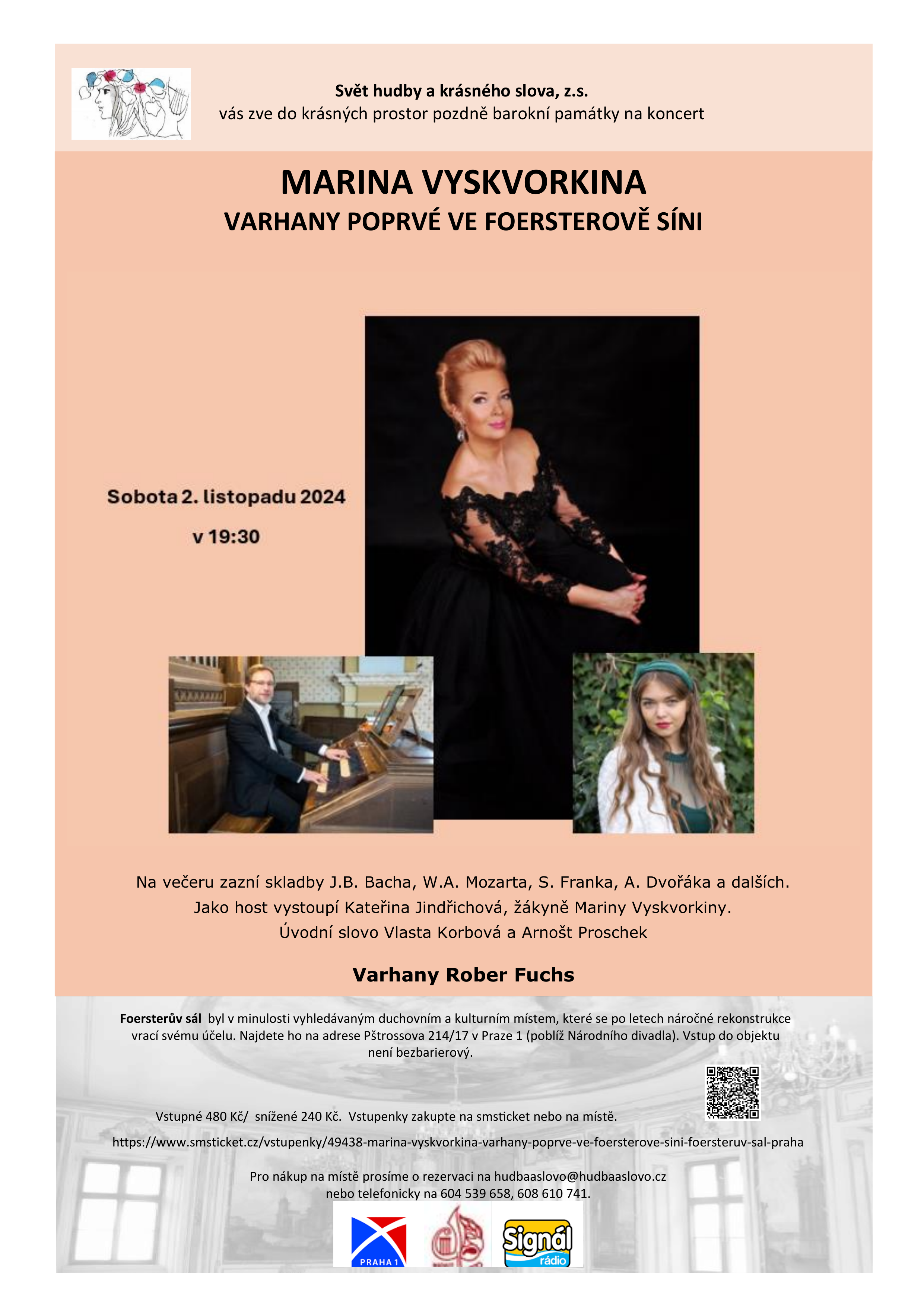 Marina Vyskvorkina - varhany poprvé ve Foersterově síni