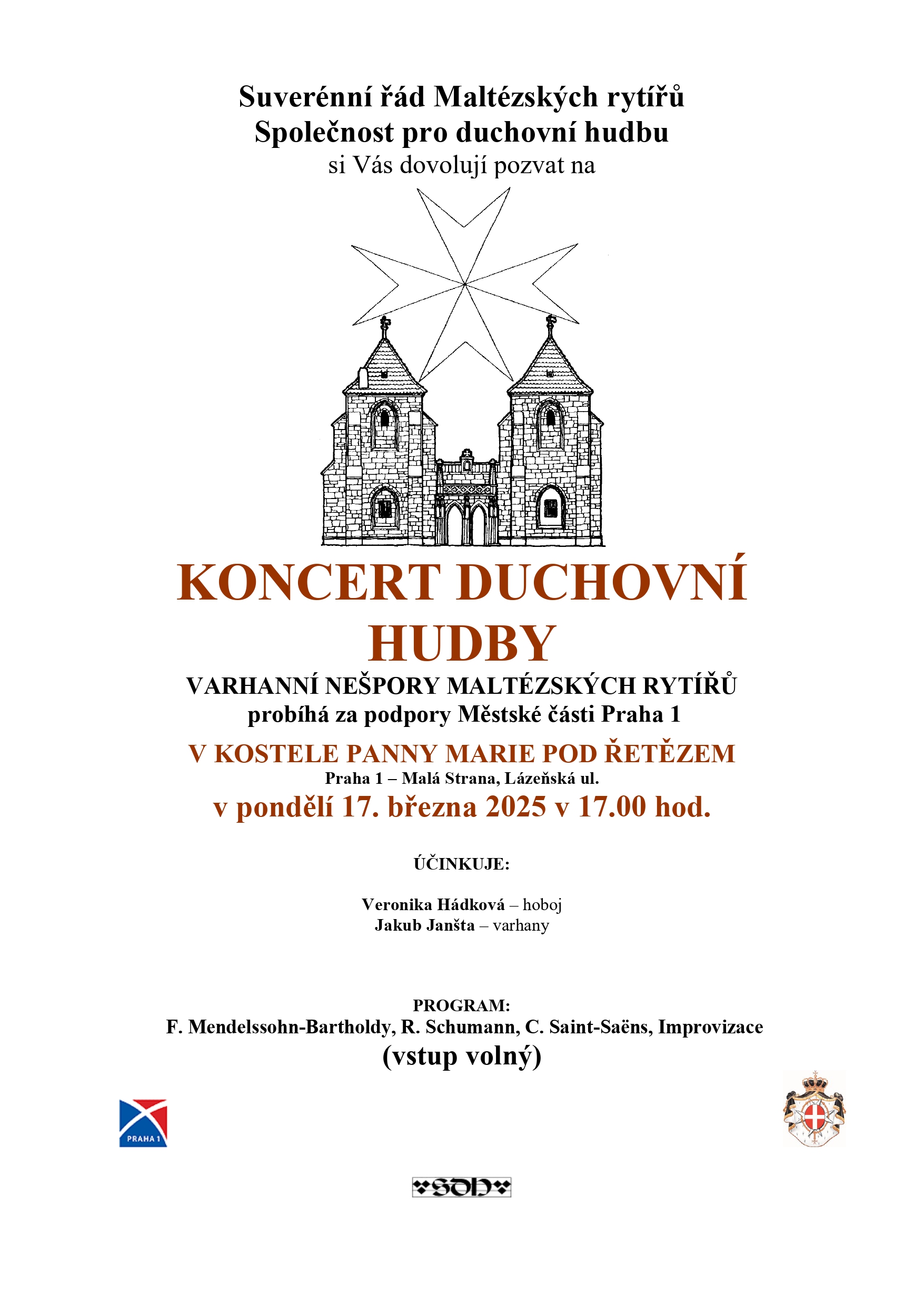 Koncert duchovní hudby v kostele Panny Marie pod řetězem